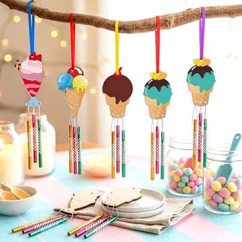 JellyArch Ice Cream 30 Pack DIY Wind Chime Kit Art and Crafts - Image 3