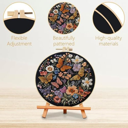 SCECALA 4 Pack Butterfly Flower Embroidery Kit for Beginners - Image 2