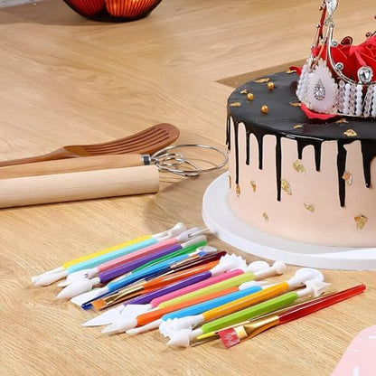 Fondant Sculpting Tool Set, 9-Piece Plastic Cake Decorating Pens - Image 4