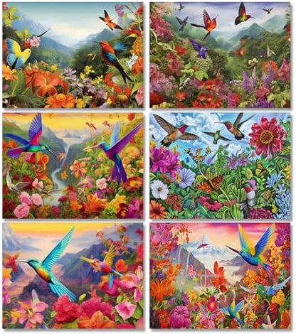 DOTSOPS 6 Pcs Flowers Bird Diamond Painting Kits Art Adults Painting Kits by DOTSOPS