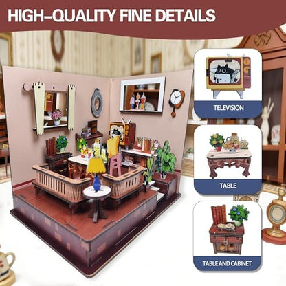 3D Wooden Puzzle for Adult DIY Cozy Living Room Model Kit - Image 2