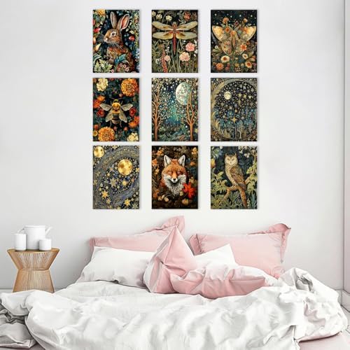 9 Pack Cute Animal Paint by Numbers Kit for Adults Beginner (Without Frame) - Image 4