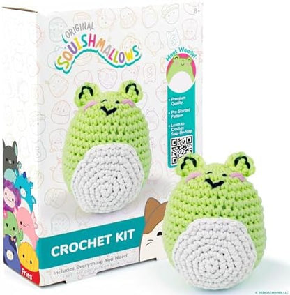 Original Squishmallows Wendy The Frog Crochet Kit, Includes Yarn, Crochet Hook, Starter Hooks, Step-by-Step Tutorials, Exclusive Crochet Kit, DIY Craft, Crochet Kits, Great Teen Gifts by HorizonGroupUSA