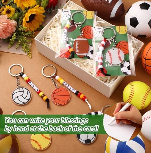 Suncalla 984 Pcs 24 Set Sport Keychain Making Kit Football Soccer Charm - Image 4
