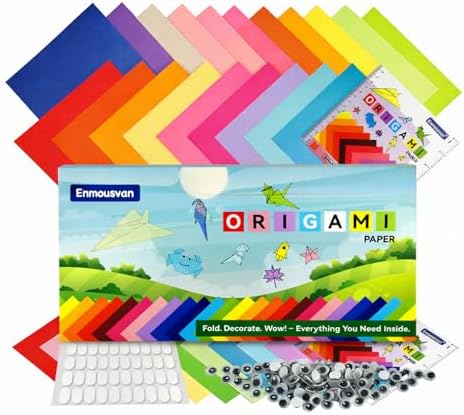 Origami Paper 6x6 Inch, Double Sided Color, 220 Sheets, 20 Fun & Distinct Colors, Child-Friendly, with DIY Accessory Kit for Hands-on Art and Craft Projects by Unknown