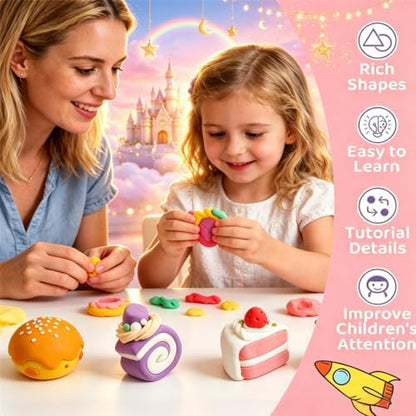 Both idea Air Dry Clay Dry Clay Kit Air Clay Kit & Clay Kits for Kids with Air Dry Clay Tools, Dry Air Clay Craft Cake Dessert Ideal Kid Craft School Party Classroom Birthday Party Gifts - Image 5