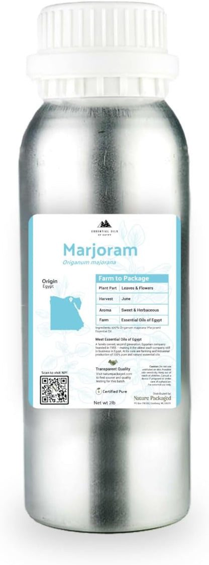 Nature Packaged Marjoram Essential Oil - Aceite de Mejorana Direct from Egypt for Massage & Aromatherapy | Premium Therapeutic Grade (2lbs)