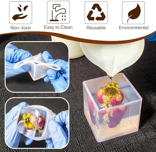 Large Square Resin Mold Silicone,8 Pcs Silicone Square Molds for Epoxy Resin,for Flower Preservation,Candle,Epoxy Resin Crafts,Home Decor - Image 5