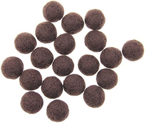 Zasy 30mm Needle Wool Felt Balls Foam Filled Wool Felt Pom Pom Home Decor DIY (Brown) - Image 3