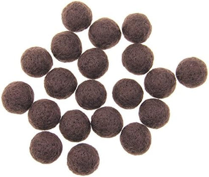 Zasy 30mm Needle Wool Felt Balls Foam Filled Wool Felt Pom Pom Home Decor DIY (Brown) - Image 3