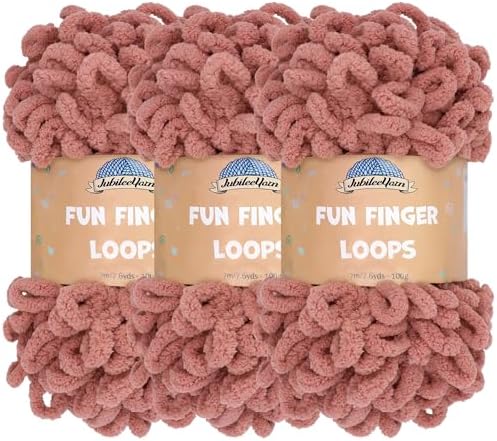 JubileeYarn Fun Finger Loops Yarn - Rose Dawn - 3 Skeins by BambooMN