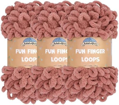 JubileeYarn Fun Finger Loops Yarn - Rose Dawn - 3 Skeins by BambooMN