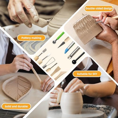 Mepubby 44 Pcs Pottery Tools，Clay Tools Set for Carving, Shaping, Molding - Image 4