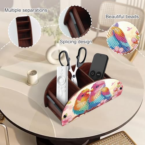 MVVMTOP Diamond Painting Kits Organizer Box, Diamond Art DIY Bird Design Special Shape Diamond Partial Mosaic Handmade Making Kit Organizer Box, Home Dining Living Room Tabletop Art Decoration - Image 4