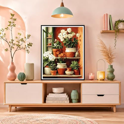 NXIKYO Plant Paint by Numbers Kit for Adults Beginner, Plants Shelves Adult Paint by Number Kits on Canvas, DIY Acrylic Oil Easy Painting by Numbers for Home Wall Decor 16 X 20 inch (Without Frame) - Image 7