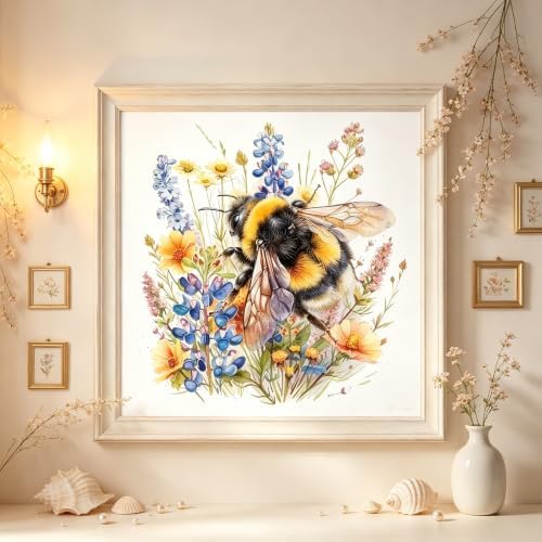 GXGLLPZBY Bee and Flower Diamond Art Kits for Adults,5D Diamond Painting - Image 3