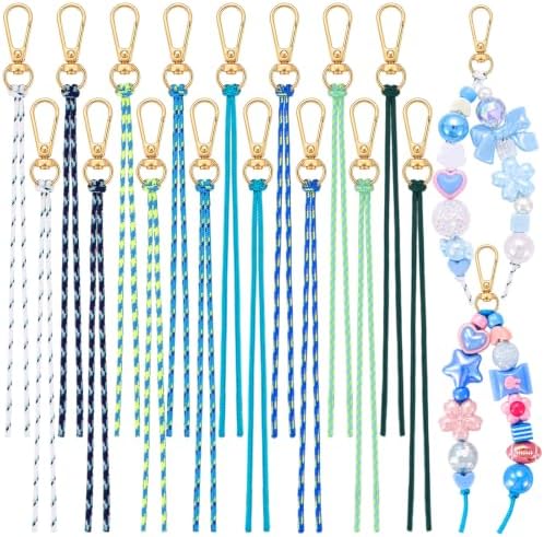16 Pcs Paracord for Keychain Making, Beadable Keychain Making Kit by Unknown