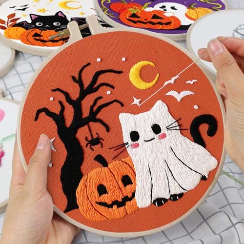 Nuberlic 3 Pack Halloween Embroidery Kit for Beginner Adults - Image 2