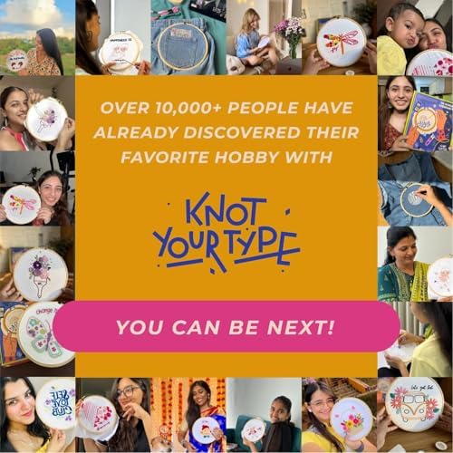 KNOT YOUR TYPE DIY Embroidery Starter Kit for Beginners | All-in-One Hand Embroidery Kit with Hoop, Printed Fabric, Threads & Stitch Guide | Art & Craft Kit for Adults - Image 6