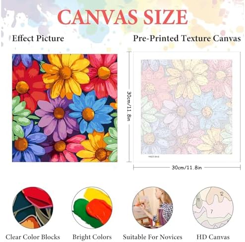 AIBOERL Paint by Numbers Kit for Adults Beginner, Flowers, 12X12In - Image 3