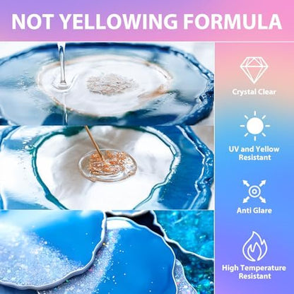 Pnente Crystal Clear Epoxy Resin Kit 16oz No Yellowing No Bubbles Resin Art - Image 4