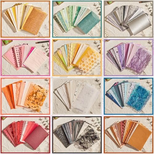 208 Sheets A7 Scrapbook Paper Kit, 12 Colors Mixed Textured Papers - Image 3