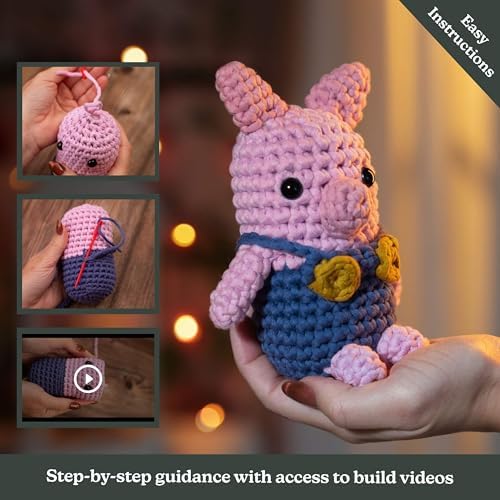 Amigurumi Crochet Kit with Step-by-Step Video Tutorials - Penny the Pig - Image 3