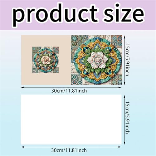 POETRYDRAW 6 Pack 5D DIY Diamond Art Painting Mandala Greeting Card Kit, Diamond Art Birthday Holiday Greeting Card, Crafts Kit Creative with Envelope - Image 6