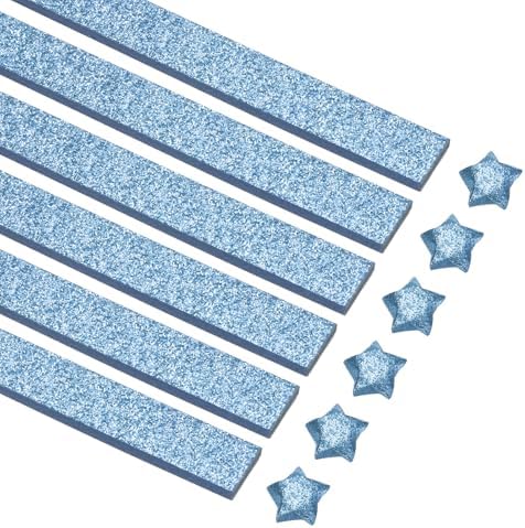 MECCANIXITY 360 Sheets Origami Paper Glitter Stars Papers Blue Fold Paper for Beginner Arts Crafts Projects,0.4 x 9.3 Inch by MECCANIXITY