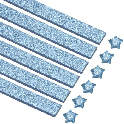 MECCANIXITY 360 Sheets Origami Paper Glitter Stars Papers Blue Fold Paper for Beginner Arts Crafts Projects,0.4 x 9.3 Inch by MECCANIXITY