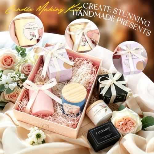 Fanyajoo Candle Making Kit,Candle Making Kit for Adults & Beginners–1200g Soy Wax，Digital Wax Melting Pot, Floral Candle Molds, Gift Boxes,Complete DIY Set，Perfect for Home Crafts & Giftin - Image 3