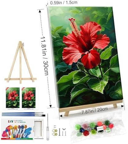 ATDMS Paint by Numbers kit for Adults with Frame Flowers Paint by Numbers with Easel DIY Adult Paint by Number Kits on Canvas Oil Painting Kits for Gift Home Wall Decor 8x12 Inch - Image 5