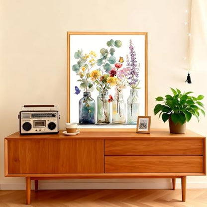 AIRDEA Flowers Paint by Numbers for Adults 16x20in Bottle Flowers Painting by Number Kits for Beginner Frameless Easy Acrylic Oil Painting on Canvas with Paints and Brushes - Image 2