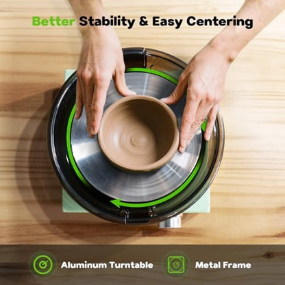 Mini Pottery Wheel for Kids, Beginners, Adults, All-in-one Kit - Image 4