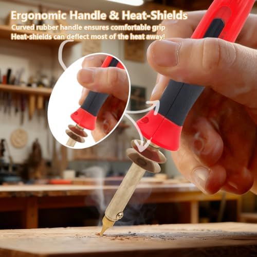 Wood Burning Pen Kit Leather Burner Tool | 26 Letter | 8 Stencil - Image 3