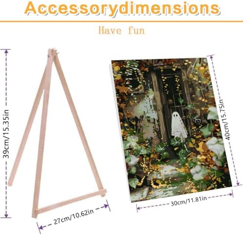 Halloween Framed Paint by Numbers Kits for Adults 12x16in with Wooden Easel - Image 2