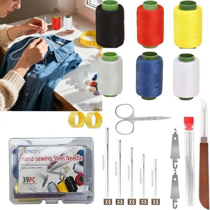 39Pcs Sewing kit for Adults：Stainless Steel Big Eye Needles - Image 5