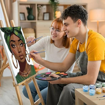 HeeBenor Framed Paint by Numbers Kit for Adults, Black Women, 8x12 Inch - Image 5