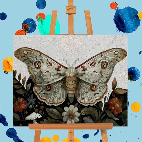 Paint by Numbers Kit for Adults, Butterfly DIY Acrylic Canvas Painting Set - Image 4