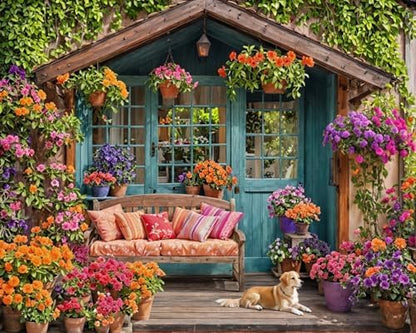 Flower House Paint By Numbers Kit For Adults Garden Adult Paint By Number Kits On Canvas Dog Village Oil Painting Kit For Beginners Adults' Paint-By-Number Kits For Gift Home Wall Decor 16x20 Inch by Unknown