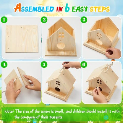 Juexica 4 Pack DIY Birdhouse Kits for Kids 8+ Build and Paint, Window - Image 4