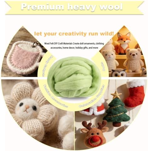 Wool Roving-3.5oz Needle Felting Wool, Soft Multi-Color Wool Fiber - Image 3