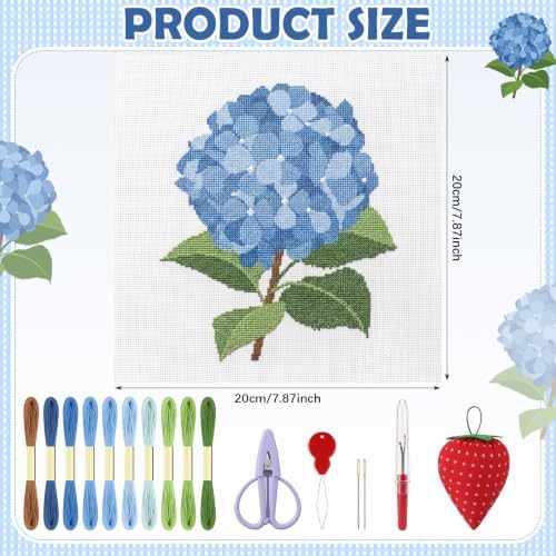 XunYee 26 Pcs Hydrangea Needlepoint Kit for Beginners Adults Starters - Image 2