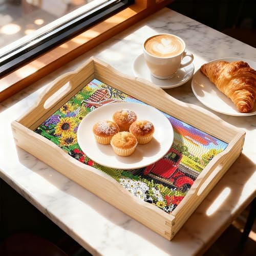 DOTSOPS DIY Red Car Diamond Painting Serving Tray with Handle for Adults - Image 6
