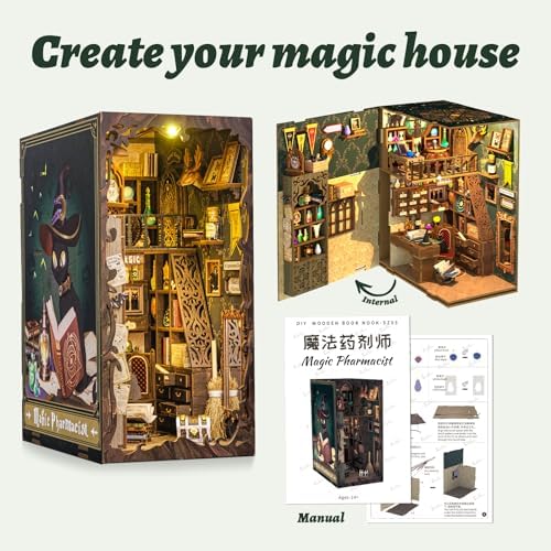 CUTEBEE Book Nook Kit, DIY Booknook Miniature House Tiny House 3D Wooden Puzzle Dollhouse Kit for Adults and Teens, Bookshelf Insert Decor, DIY Craft Gift Model Build - Image 5