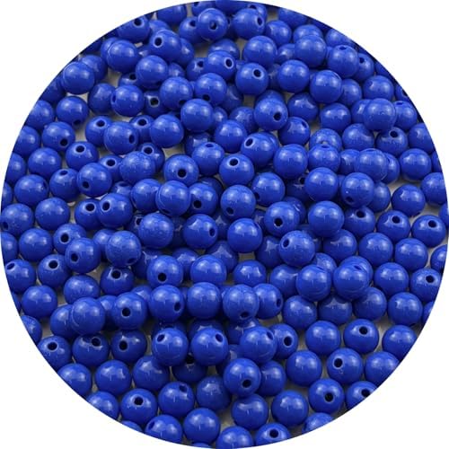300pcs Acrylic Round Beads for Crafts 8mm Resin Candy Color Spacer Beads with Hole for Jewelry Making Sewing Crafts Decoration Necklaces Bracelets Earrings Supplies(Light Sapphire Blue) by Unknown