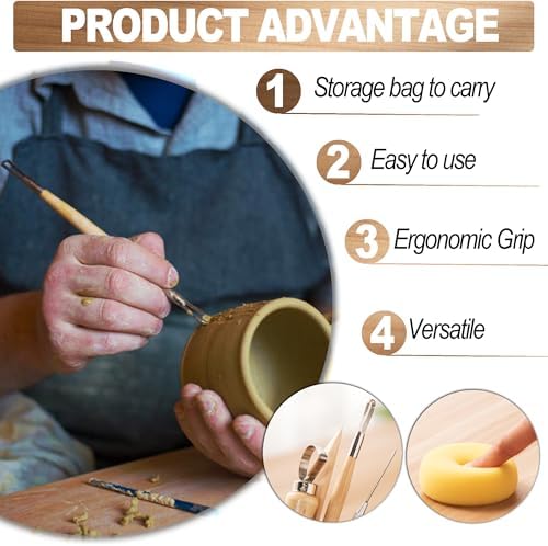 LINPHCEY 43Pcs Clay Sculpting Tools Set Perfect for Polymer Air Dry Modeling Clay Beginners & Professionals Ideal for DIY Pottery & Ceramics Tools for Clay Sculpey Sculpting & Crafting - Image 4