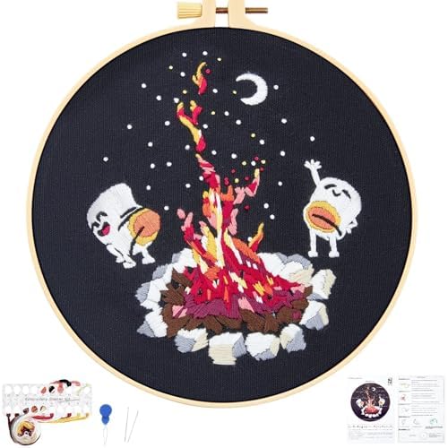 Crafmanoe Embroidery Kits for Beginners Adults, Cute Hand Embroidery Starter Kits, Counted Cross Stitch Kits for Beginners DIY Craft Kits for Adults Women, Embroidery Hoops, Thread and Video Tutorial by Unknown