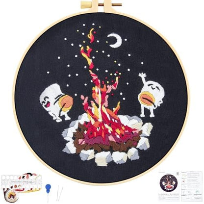 Crafmanoe Embroidery Kits for Beginners Adults, Cute Hand Embroidery Starter Kits, Counted Cross Stitch Kits for Beginners DIY Craft Kits for Adults Women, Embroidery Hoops, Thread and Video Tutorial by Unknown
