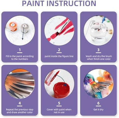 Ginkko Bird Framed Paint by Numbers Kit for Adults 8X 12 inch, Flowers - Image 4